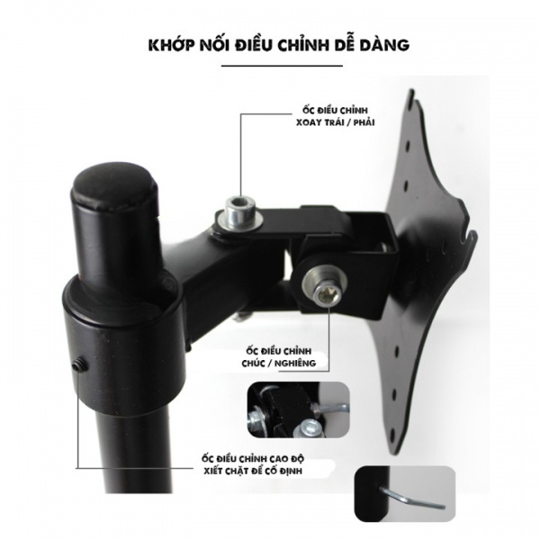 Giá Treo Màn Hình Chân Đứng XL03 17 – 27 Inch – Kẹp Thành Bàn - 1